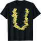Tropical Summer Vacation Hawaiian Flower Chain Lei Women Kids T-Shirt - T-Shirt | Black