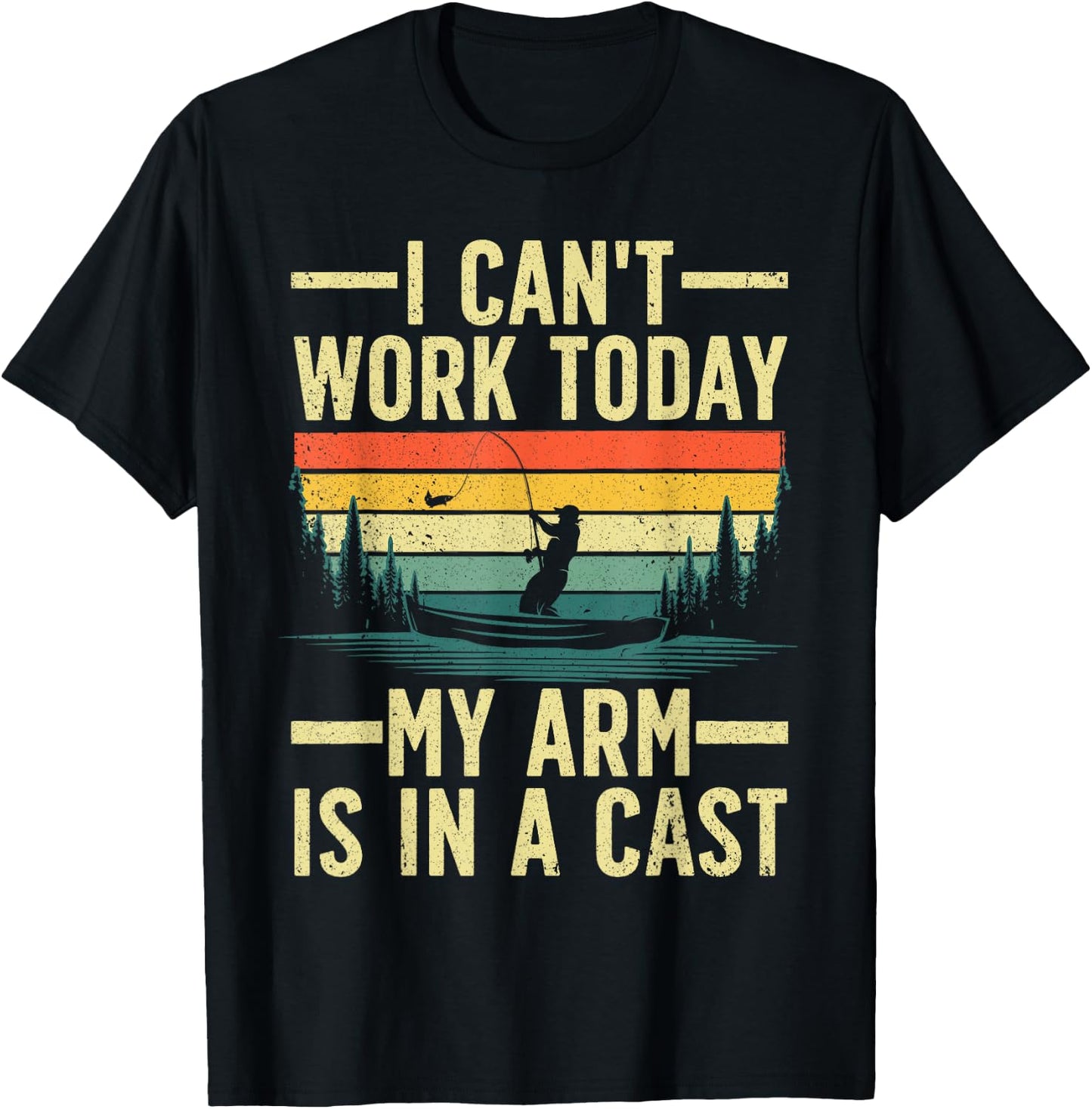 Funny Fishing Women Fisherman Arm Cast Fish Hunting T-Shirt - T-Shirt | Black