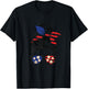 American Flag Baseball Messy Bun Vintage Patriotic 4th July T-Shirt - T-Shirt | Black