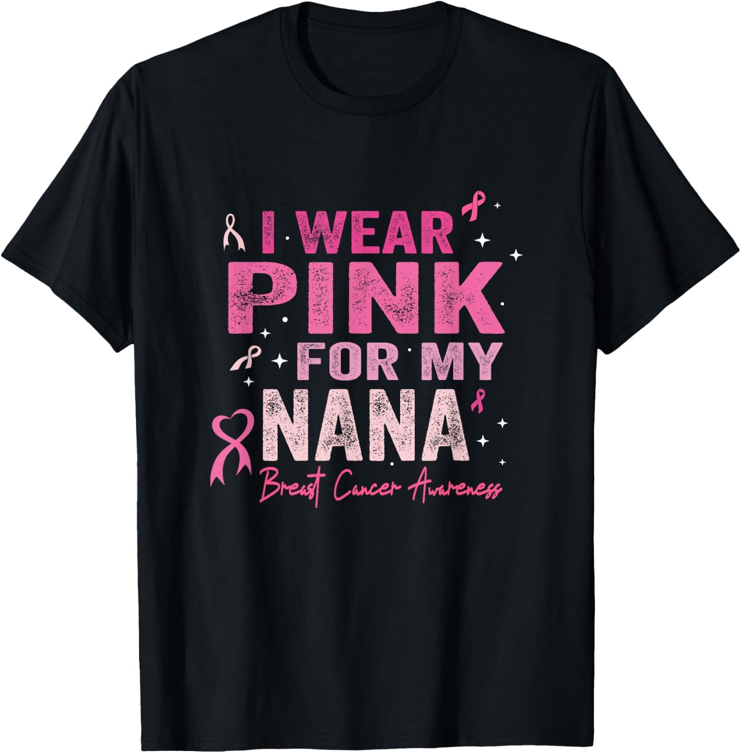 I Wear Pink For My Nana Breast Cancer Awareness Toddler Kids T-Shirt - T-Shirt | Black