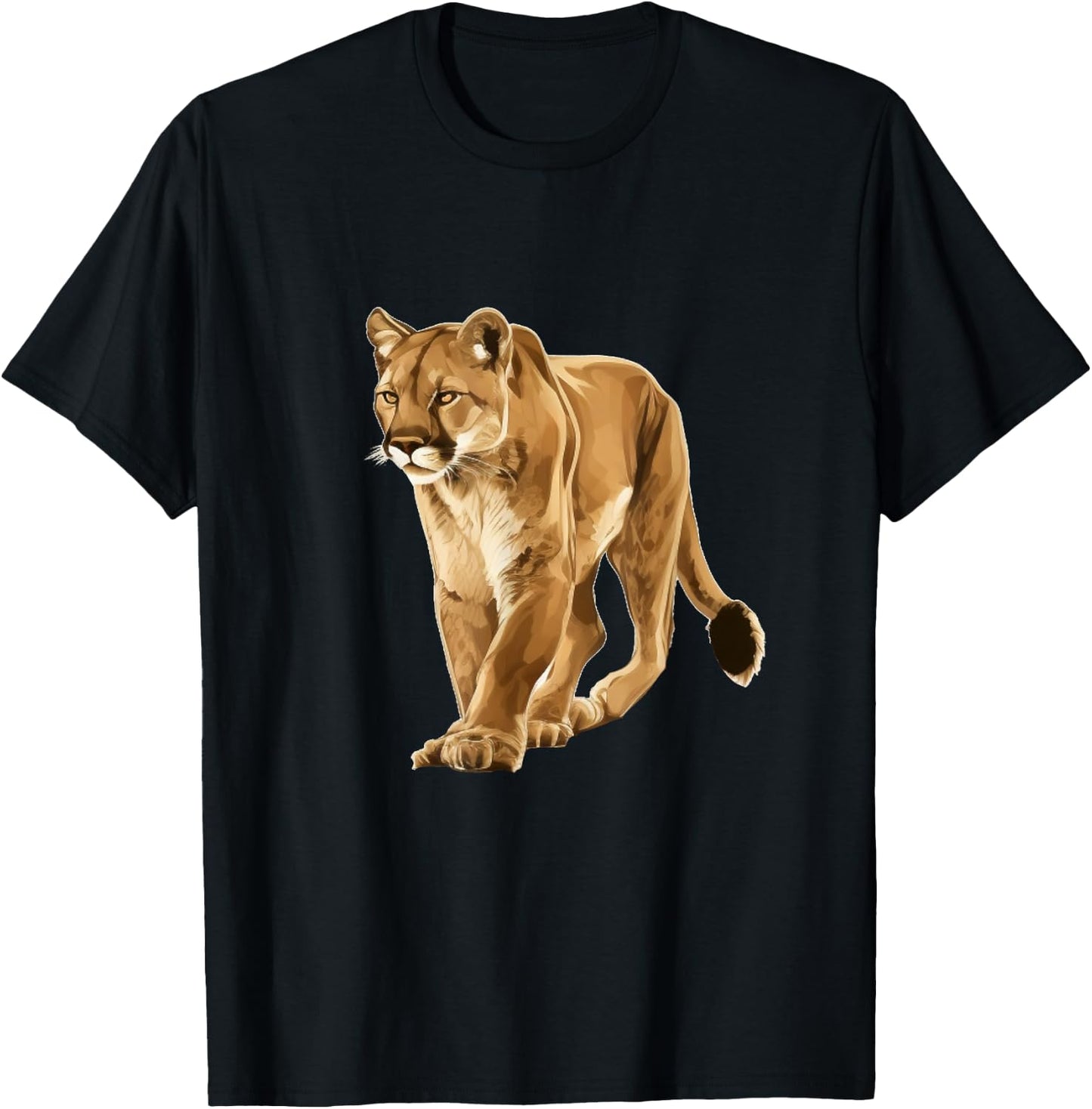 Cougar Face for Wild and big Cats Lovers T-Shirt - T-Shirt | Black