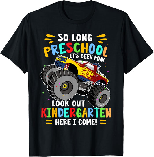 So Long Preschool Graduation Monster Truck T-Shirt - T-Shirt | Black