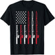 American Flag Fishing Shirt Vintage Fishing Women Kids Men T-Shirt - T-Shirt | Black