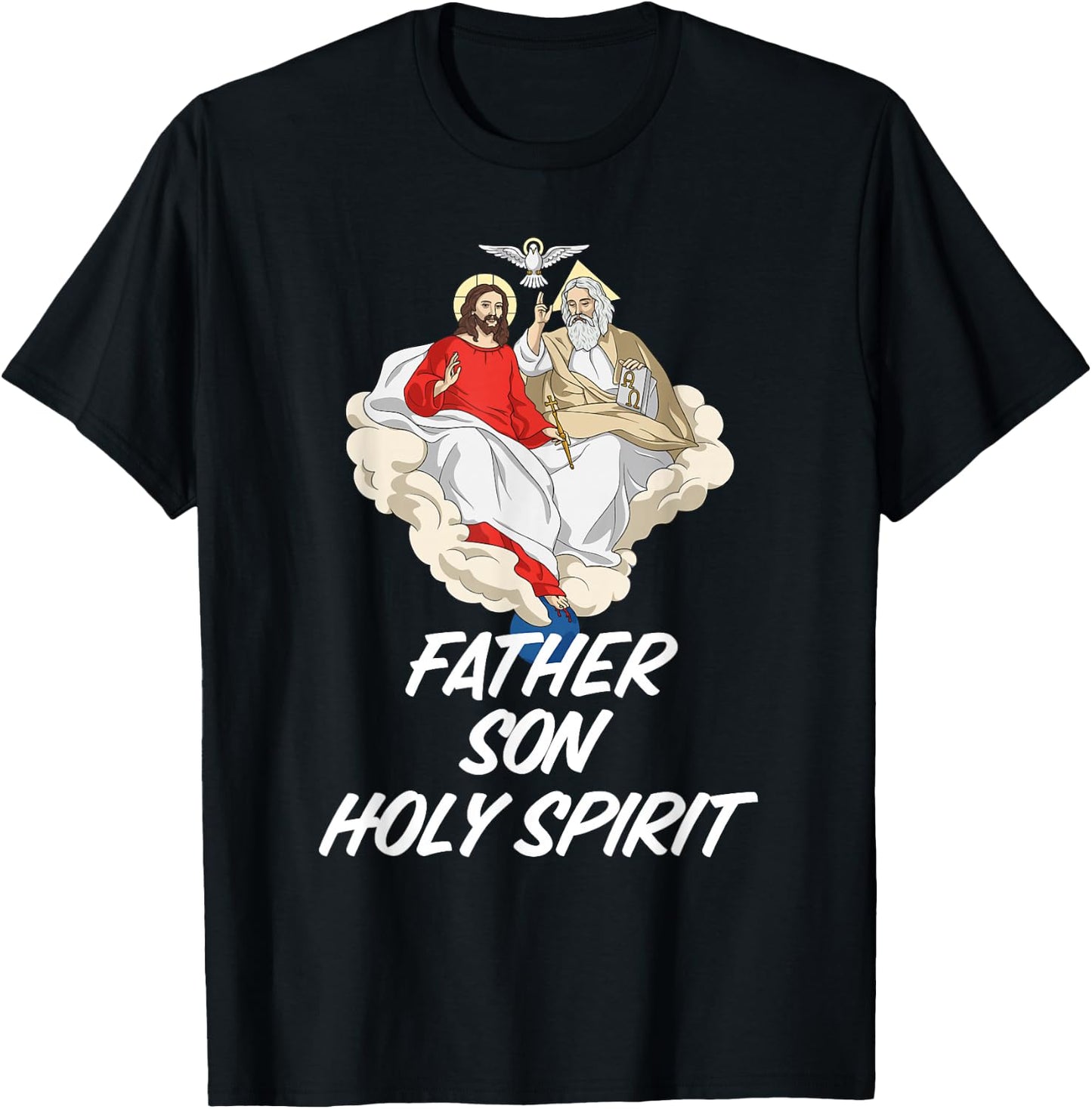 Holy Trinity Father Son and Holy Spirit Catholic T-Shirt - T-Shirt | Black