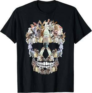 Scary Skull Bunny Rabbit Horror Halloween T-Shirt - T-Shirt | Black