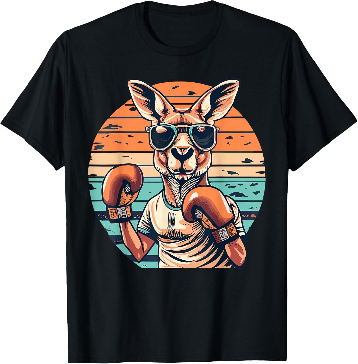 Boxing Roger | Australian Kangaroo | Boxing Boxer Kangaroo T-Shirt - T-Shirt | Black
