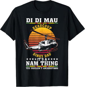 Di Di Mau Beaucoup Dinky Dau Vintage US Army Vietnam Veteran T-Shirt - T-Shirt | Black
