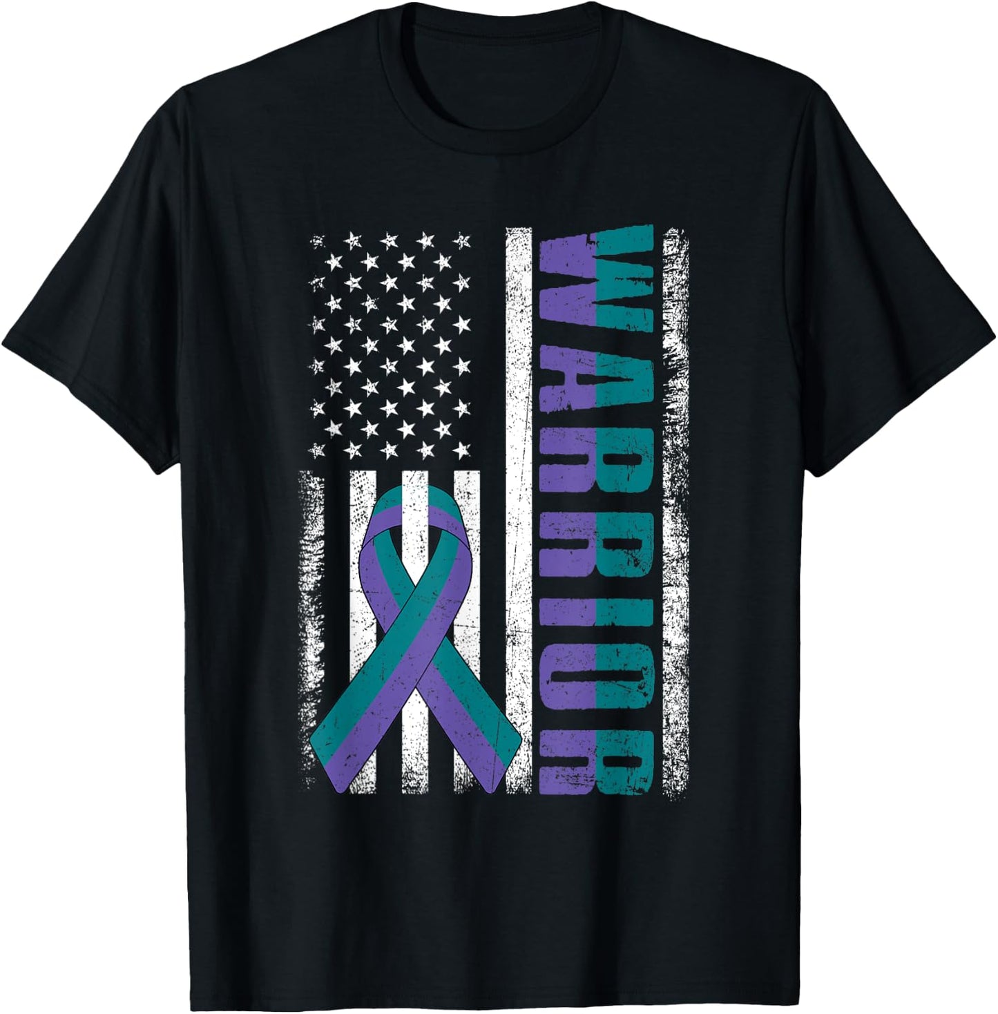 Anal Cancer Awareness Day Warrior American Flag Men T-Shirt - T-Shirt | Black