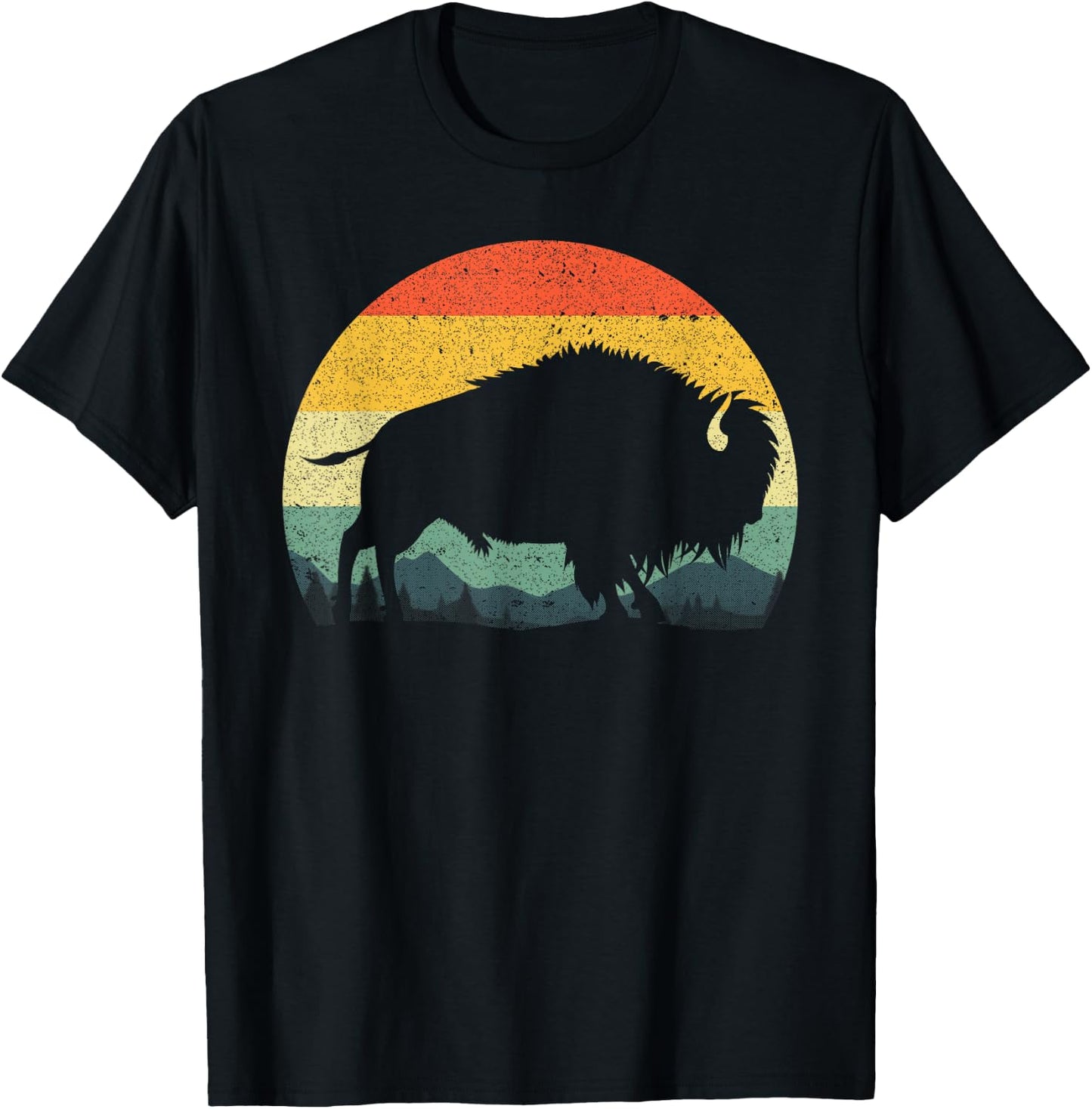 Cool Bison Design Women Kids Buffalo Bison Lovers T-Shirt - T-Shirt | Black