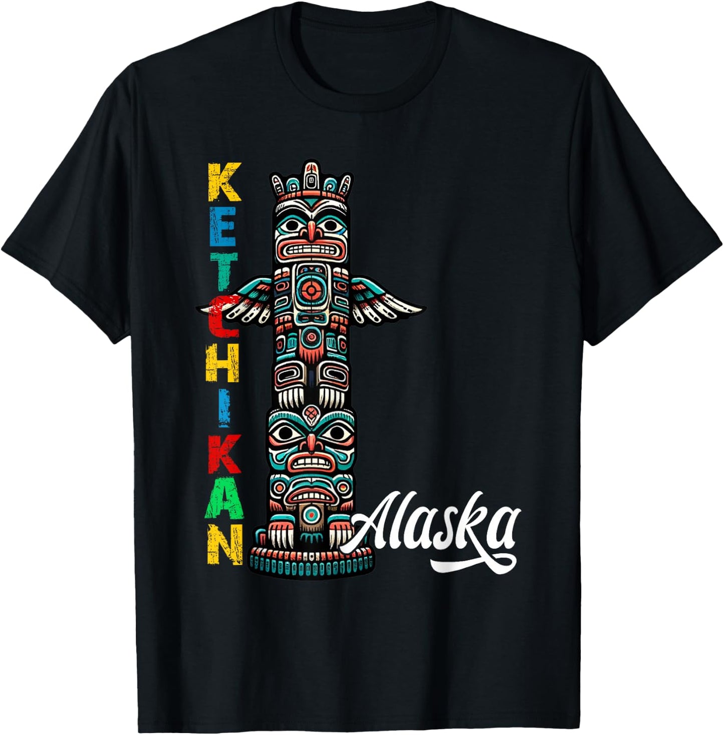 Ketchikan Alaska Totem Pole Ketchikan Alaska Souvenir T-Shirt - T-Shirt | Black