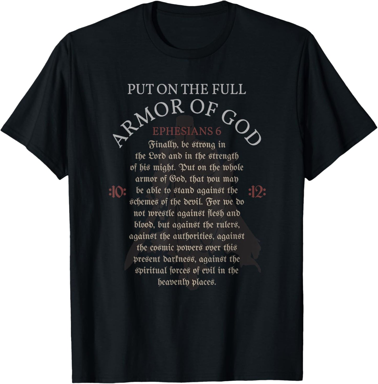 Armor of God Christian Worship Bible Verse T-Shirt - T-Shirt | Black