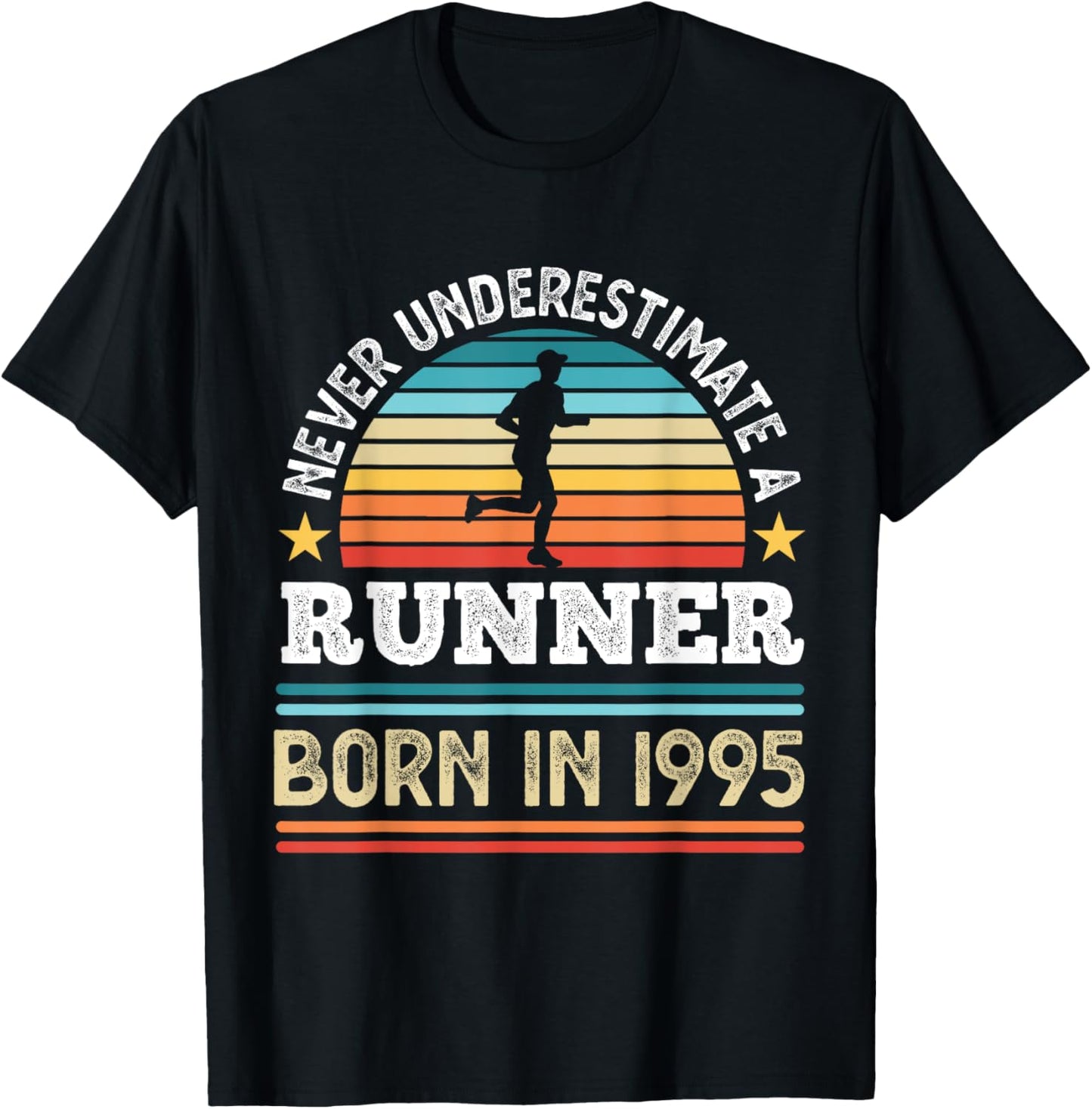 Runner born in 1995 30th Birthday Running Gifts Dad T-Shirt - T-Shirt | Black