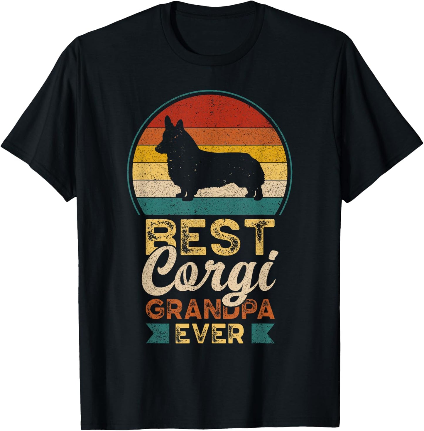 Best Corgi Grandpa Ever, Father's Day, Welsh Corgi T-Shirt - T-Shirt | Black