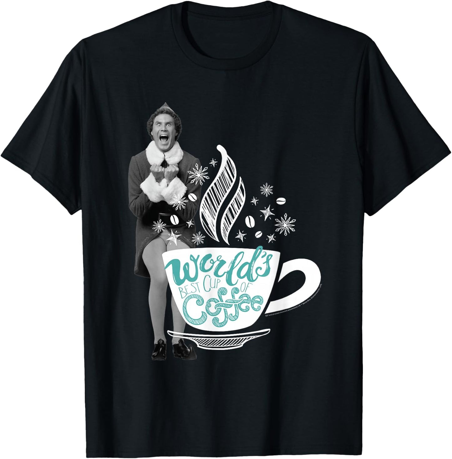 Elf Movie World's Best Cup of Coffee T-Shirt - T-Shirt | Black