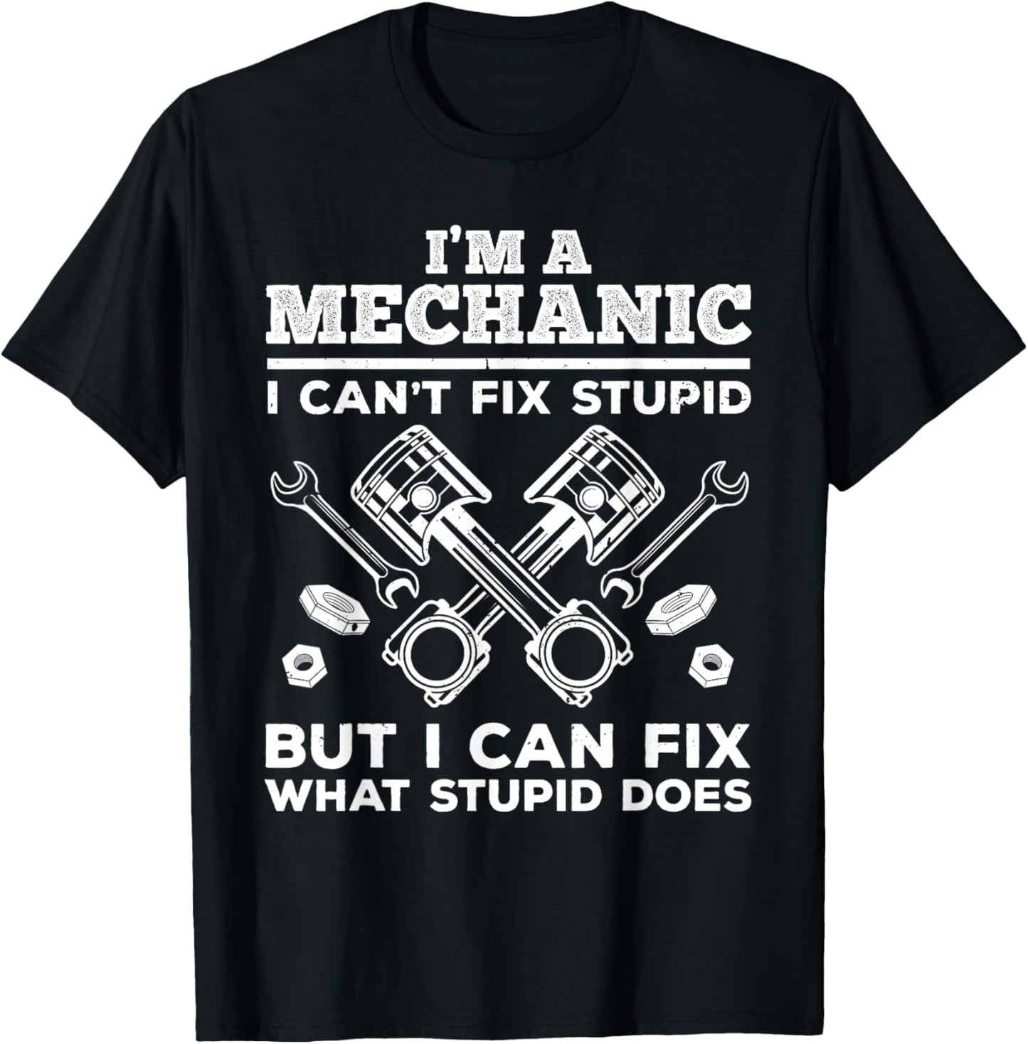 Funny Mechanic Dad Car Auto Diesel Automobile Garage Small T-Shirt - T-Shirt | Black