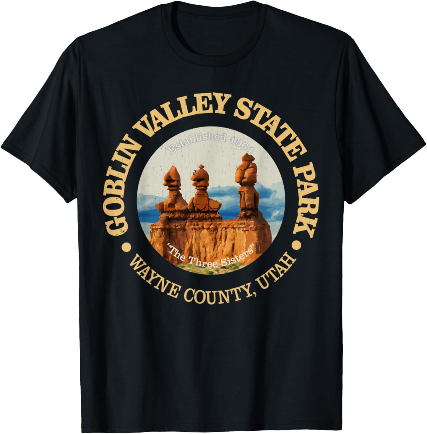 Goblin Valley State Park, Utah Vintage Natural Wonders T-Shirt - T-Shirt | Black