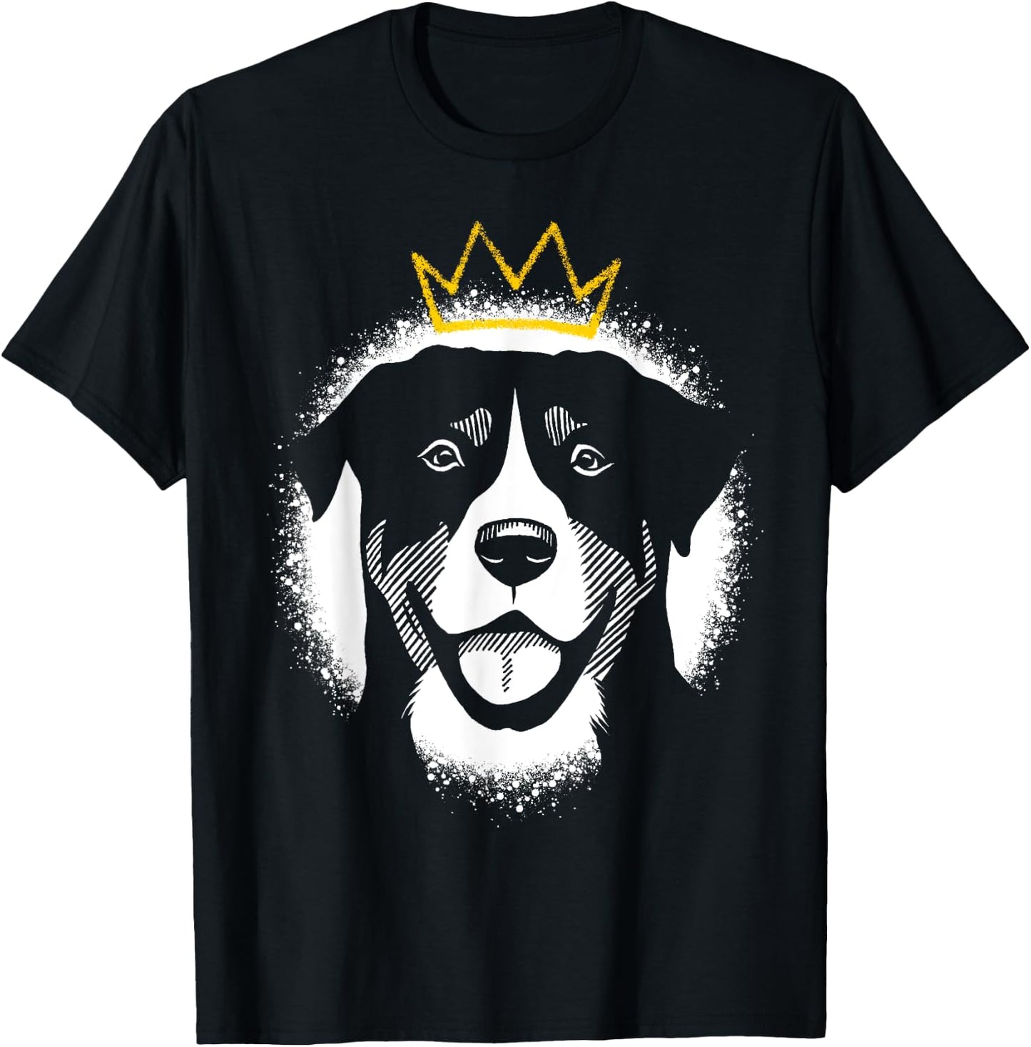 Greater Swiss Mountain Dog with Crown T-Shirt - T-Shirt | Black