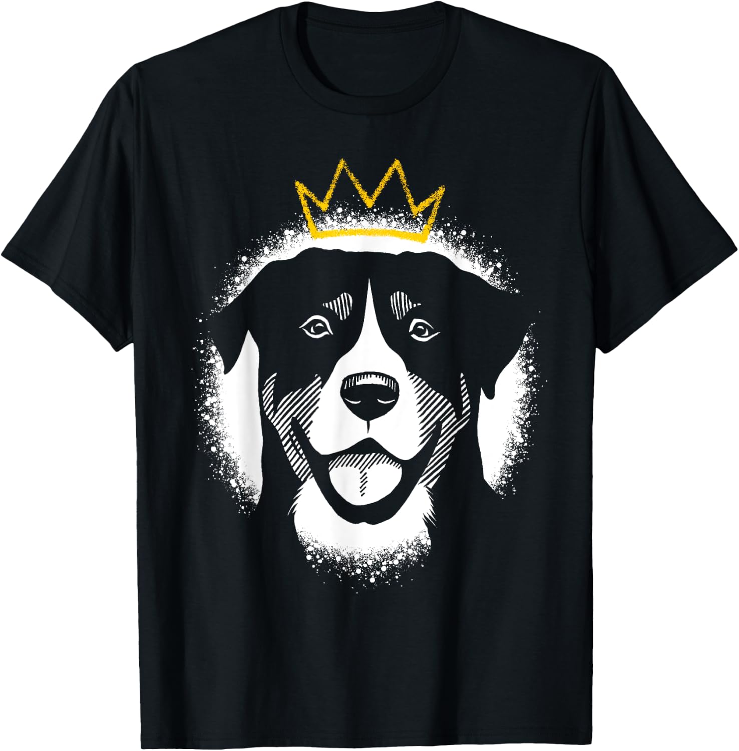 Greater Swiss Mountain Dog with Crown T-Shirt - T-Shirt | Black