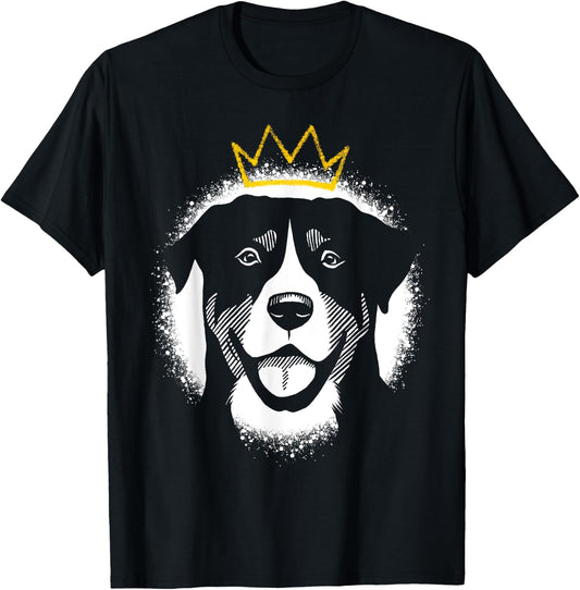 Greater Swiss Mountain Dog with Crown T-Shirt - T-Shirt | Black
