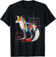 Fox Geometric Artwork Colorful | Animal Motif Fox T-Shirt - T-Shirt | Black