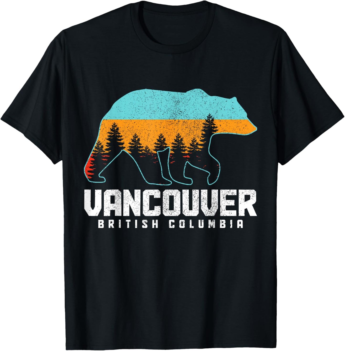 Vancouver BC British Columbia Canada Bear Pride Vintage T-Shirt - T-Shirt | Black