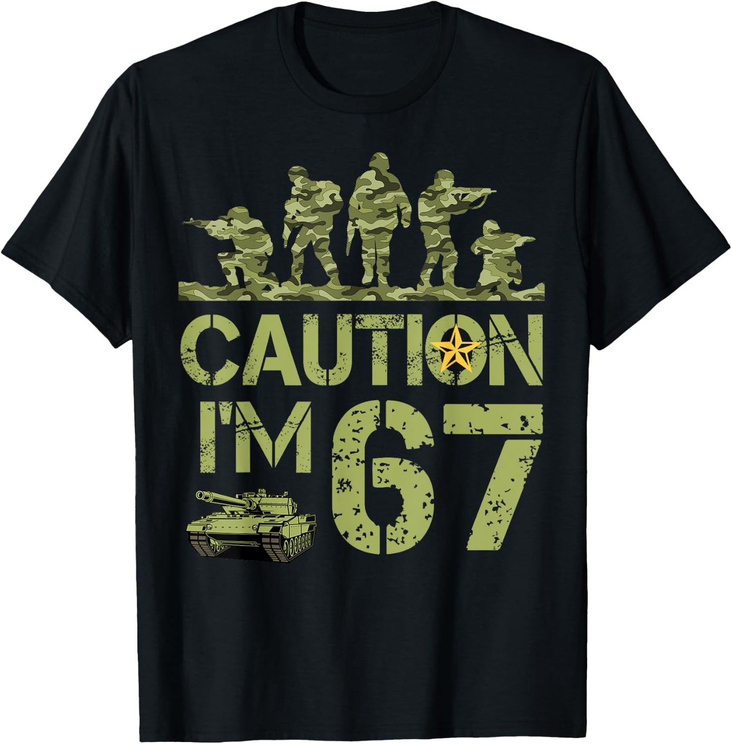 67th Birthday Military I'm 67 Year Old Camo 67 Birthday T-Shirt - T-Shirt | Black