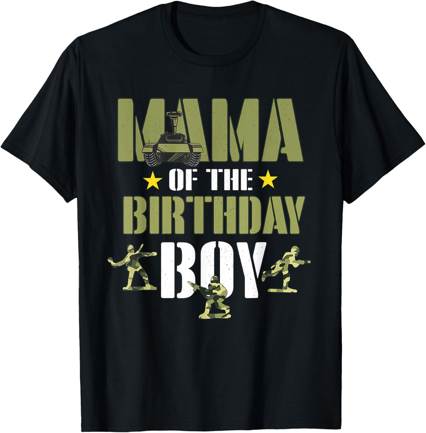 Mama of The Birthday Boy Shirt Army Camouflage Mommy Mom 1st T-Shirt - T-Shirt | Black