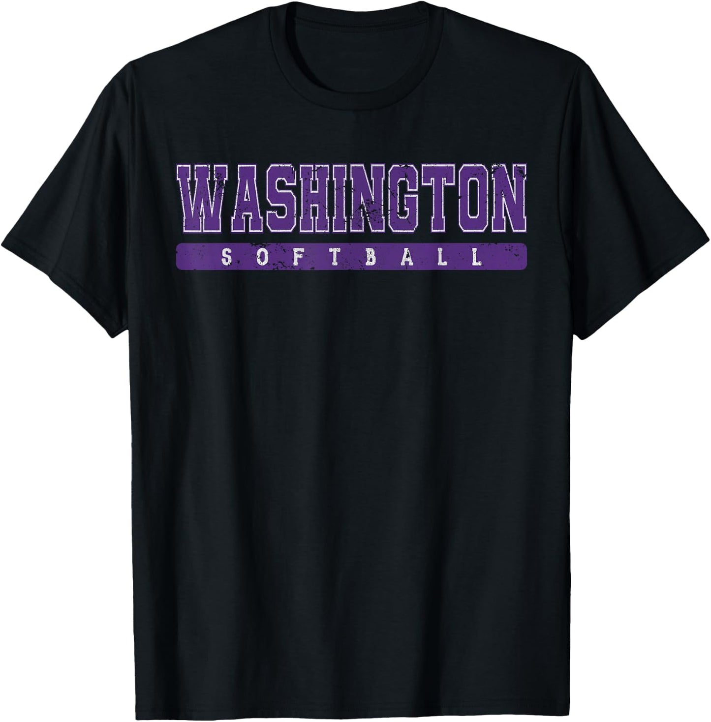 Washington Softball Purple Vintage Text. T-Shirt - T-Shirt | Black