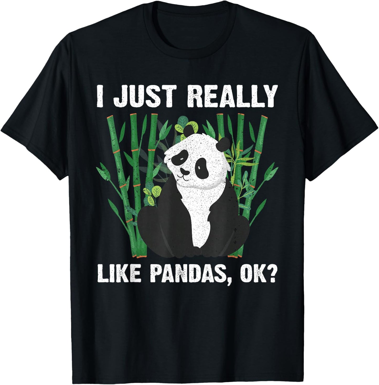 Funny Panda Design Women Boys Girls Panda Bear Lover T-Shirt - T-Shirt | Black