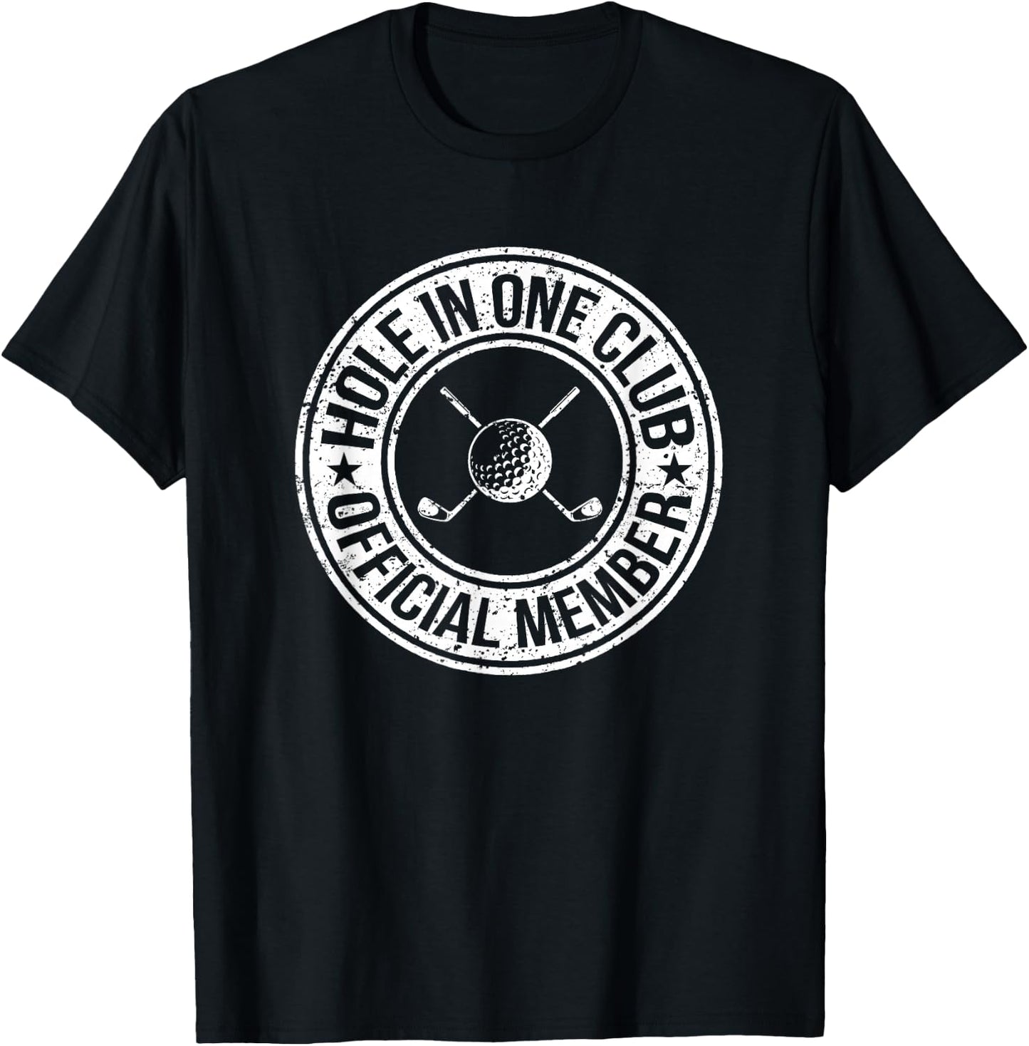 Funny Hole In One Golf Dad & Cart Golfer T-Shirt - T-Shirt | Black
