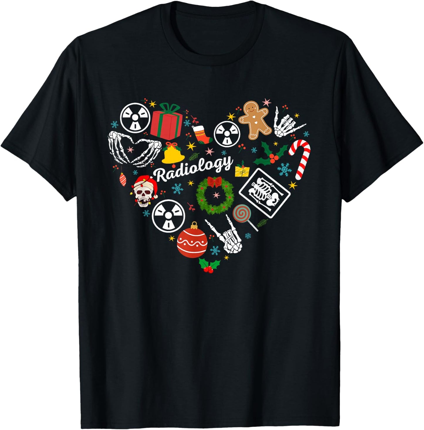 Radiology Christmas Xray Radiologist Christmas Radiologic T-Shirt - T-Shirt | Black