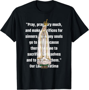 Our Lady of Fatima Marian Catholic T-Shirt - T-Shirt | Black