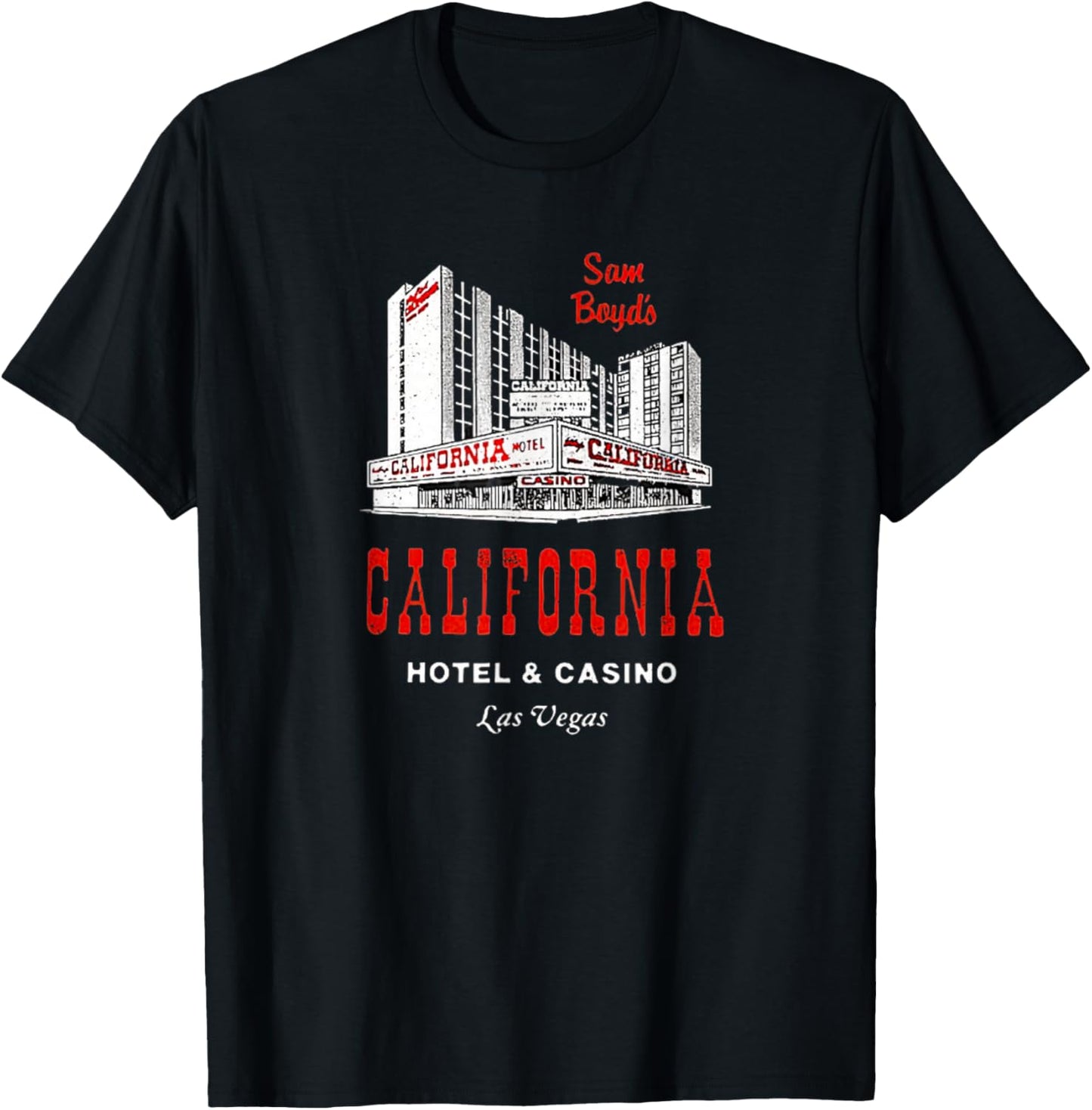 California Hotel Casino Retro Vintage Las Vegas T-Shirt - T-Shirt | Black