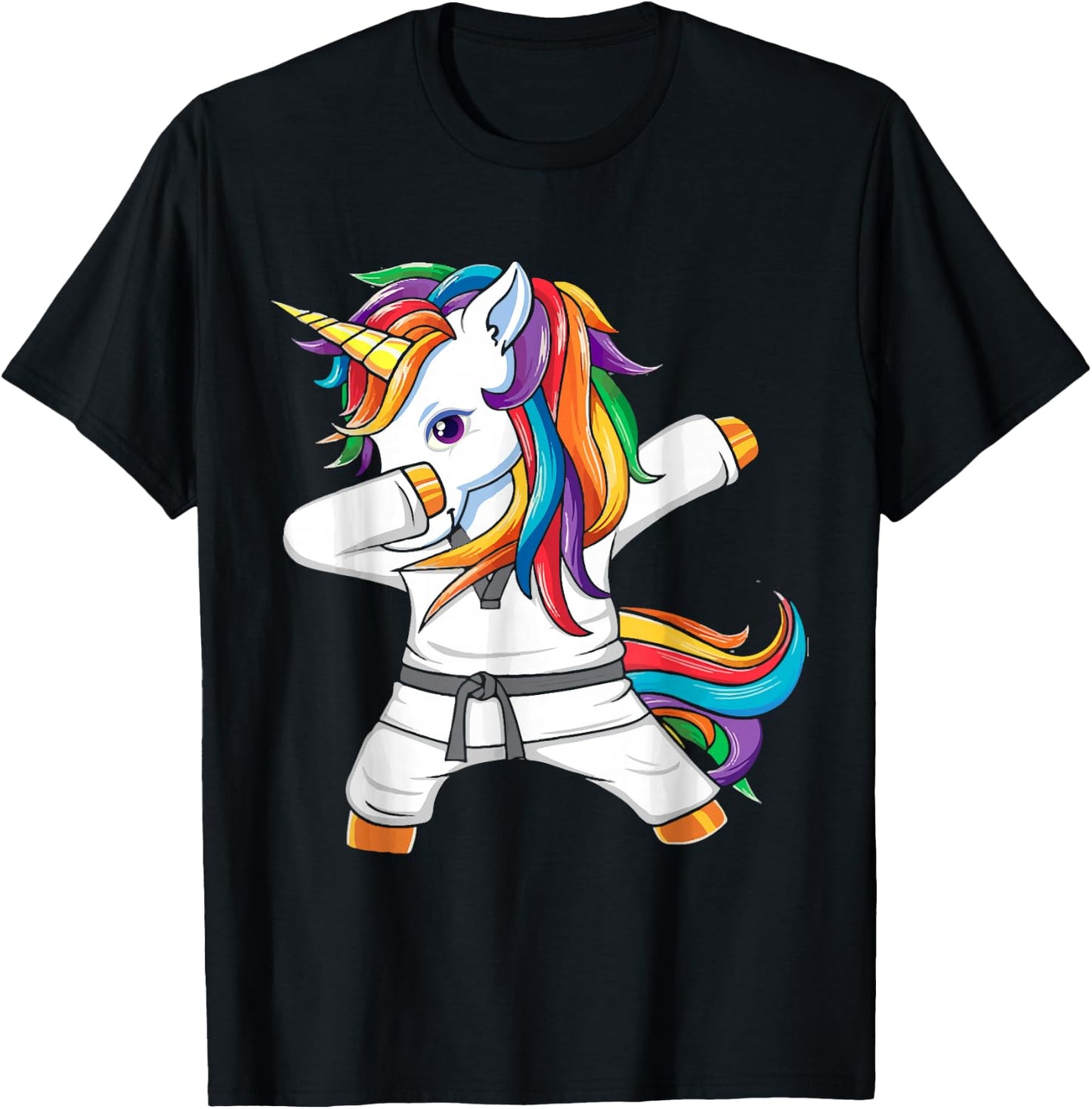 Funny Dabbing Unicorn Brazilian Jiu-Jitsu BJJ Kids Jew Jitsu T-Shirt - T-Shirt | Black
