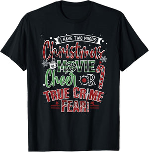 Funny Christmas Movies or True Crime Shows for Crime TV Fan T-Shirt - T-Shirt | Black