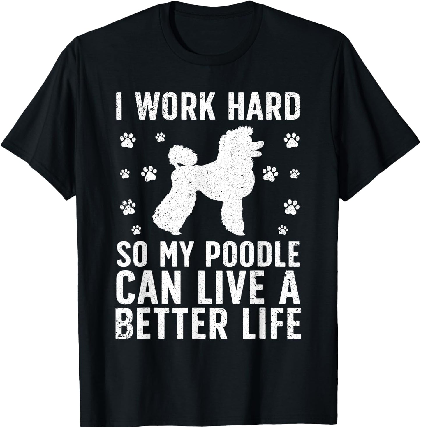 Funny Poodle Design Women Kids Standard Poodle Lover T-Shirt - T-Shirt | Black