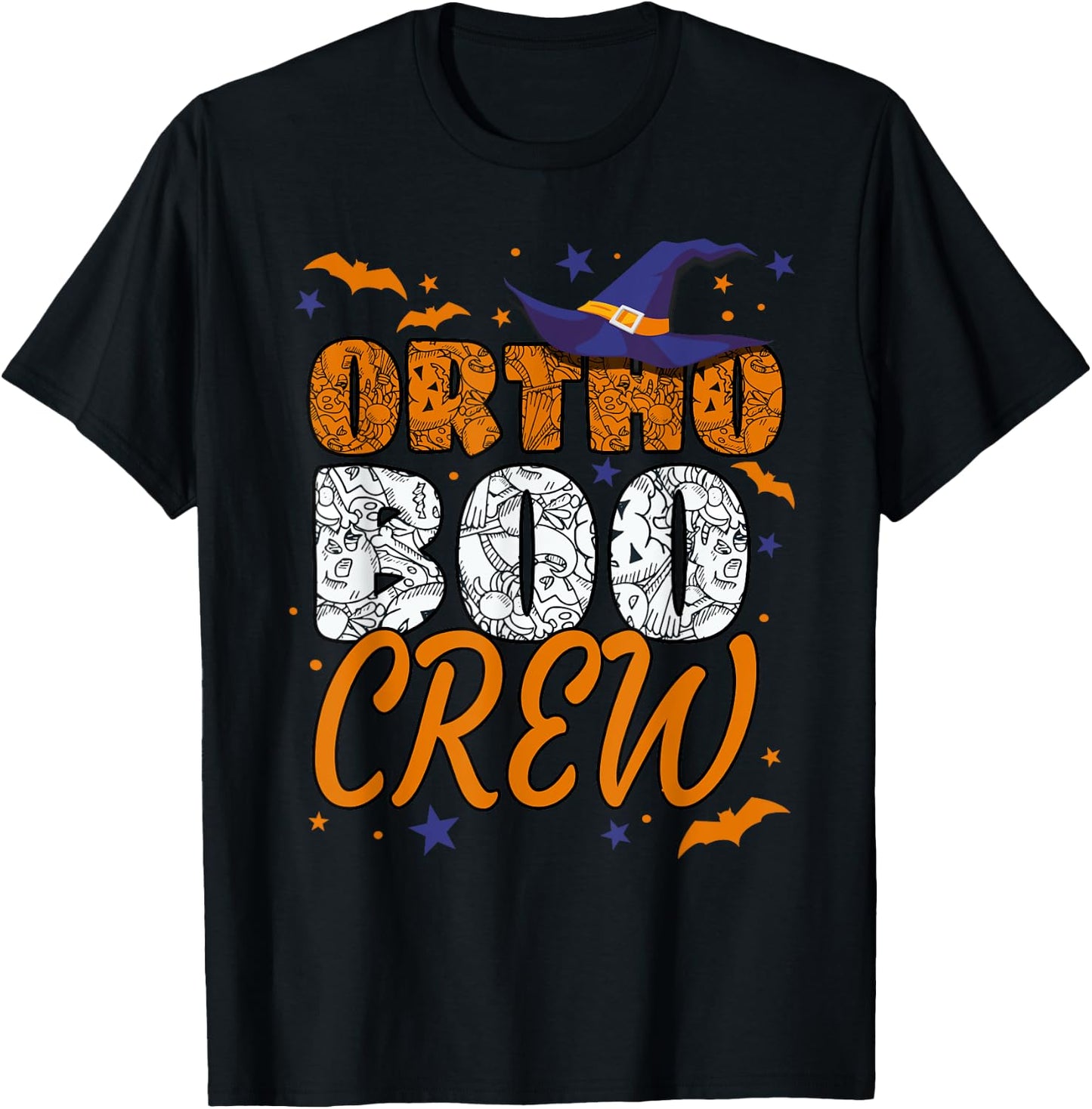 Ortho Boo Crew Halloween Orthopedic Nurse Matching T-Shirt - T-Shirt | Black