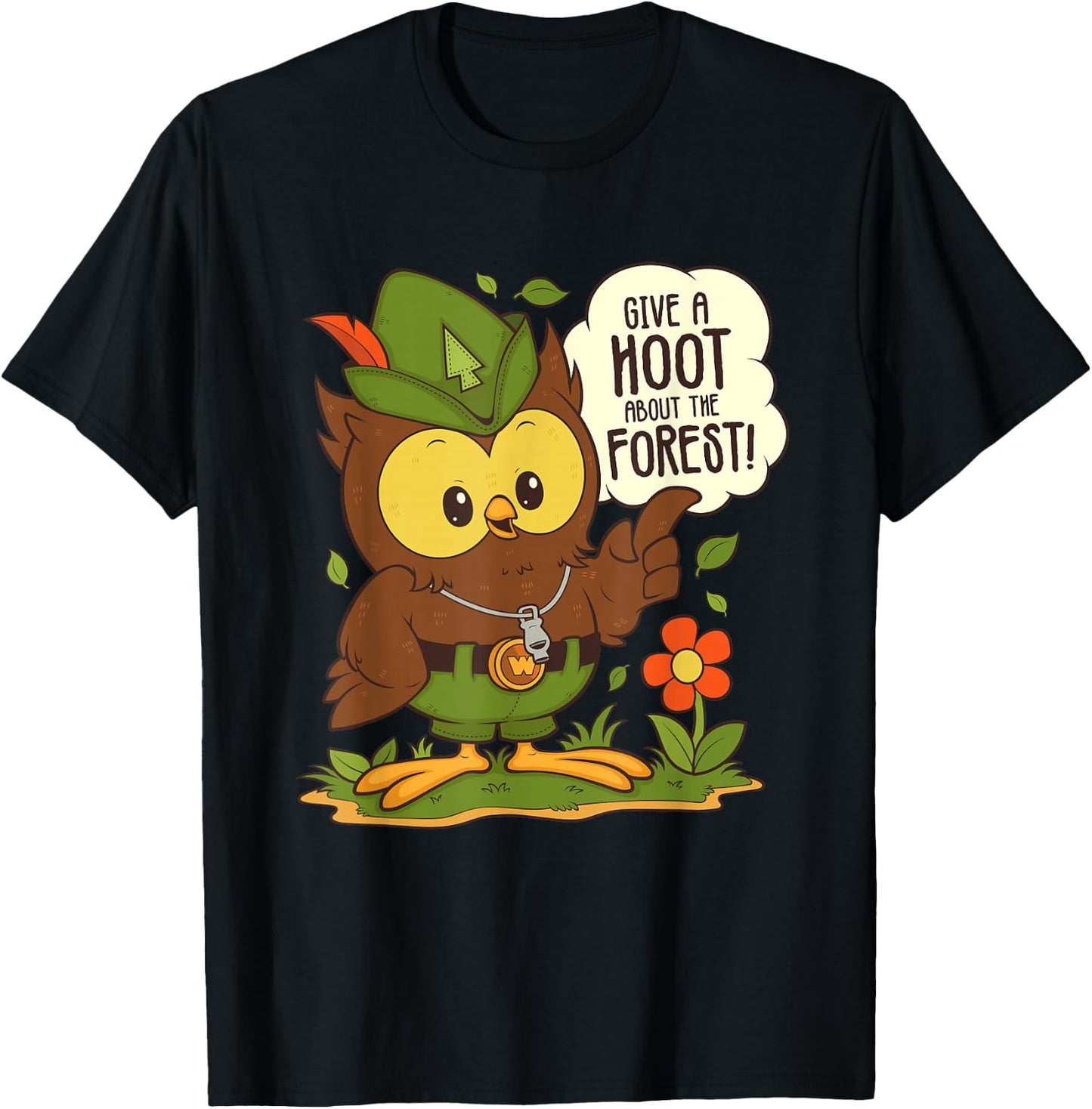 Woodsy Owl Give a Hoot About The Forest Arbor Day Earth Day T-Shirt - T-Shirt | Black