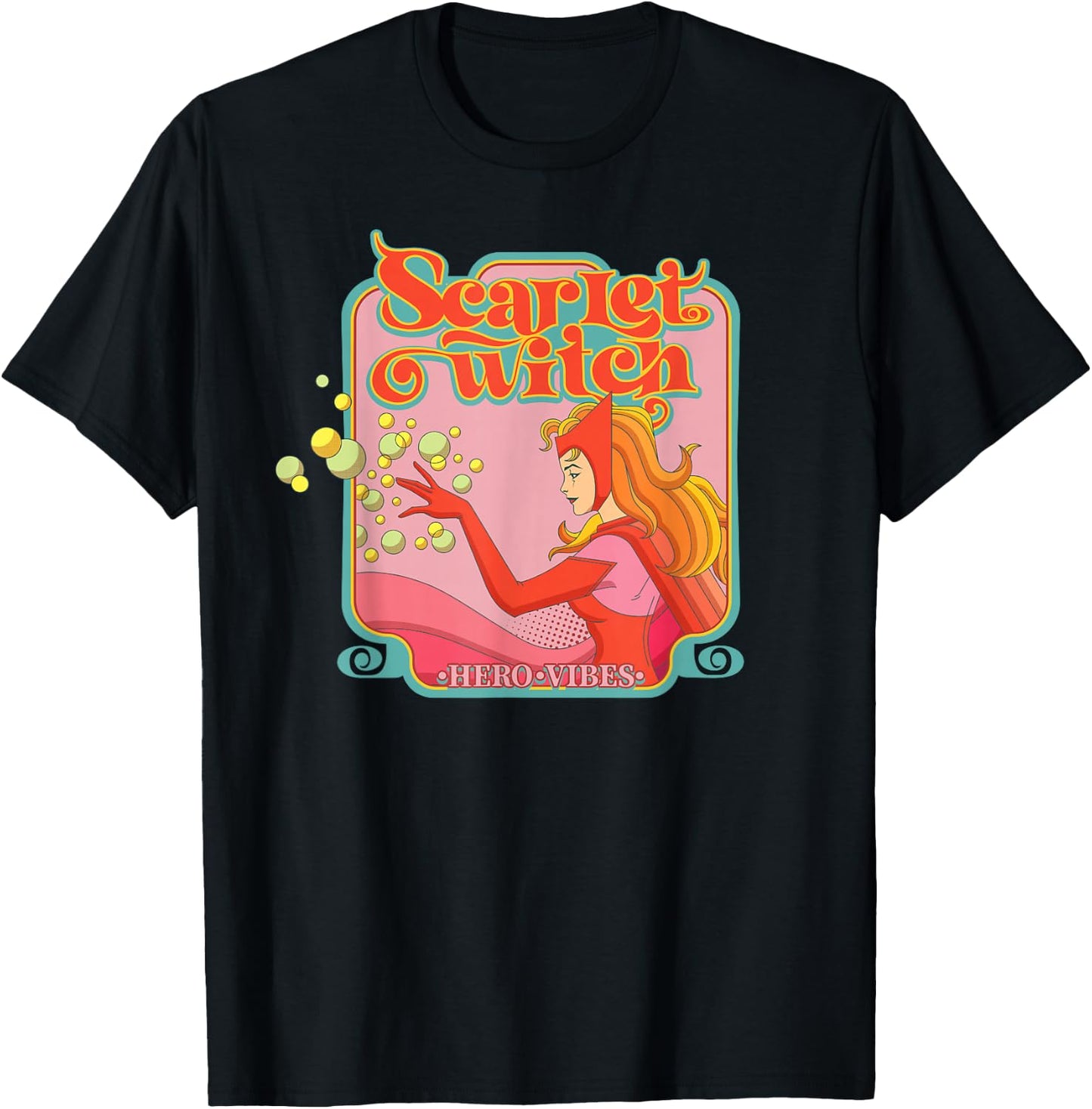 Marvel Avengers Scarlet Witch Wanda Hero Vibes Comic Retro T-Shirt - T-Shirt | Black