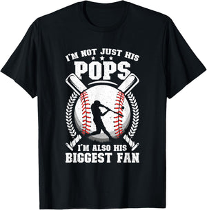 His Biggest Fan Baseball Pops Of A Baseball Player T-Shirt - T-Shirt | Black