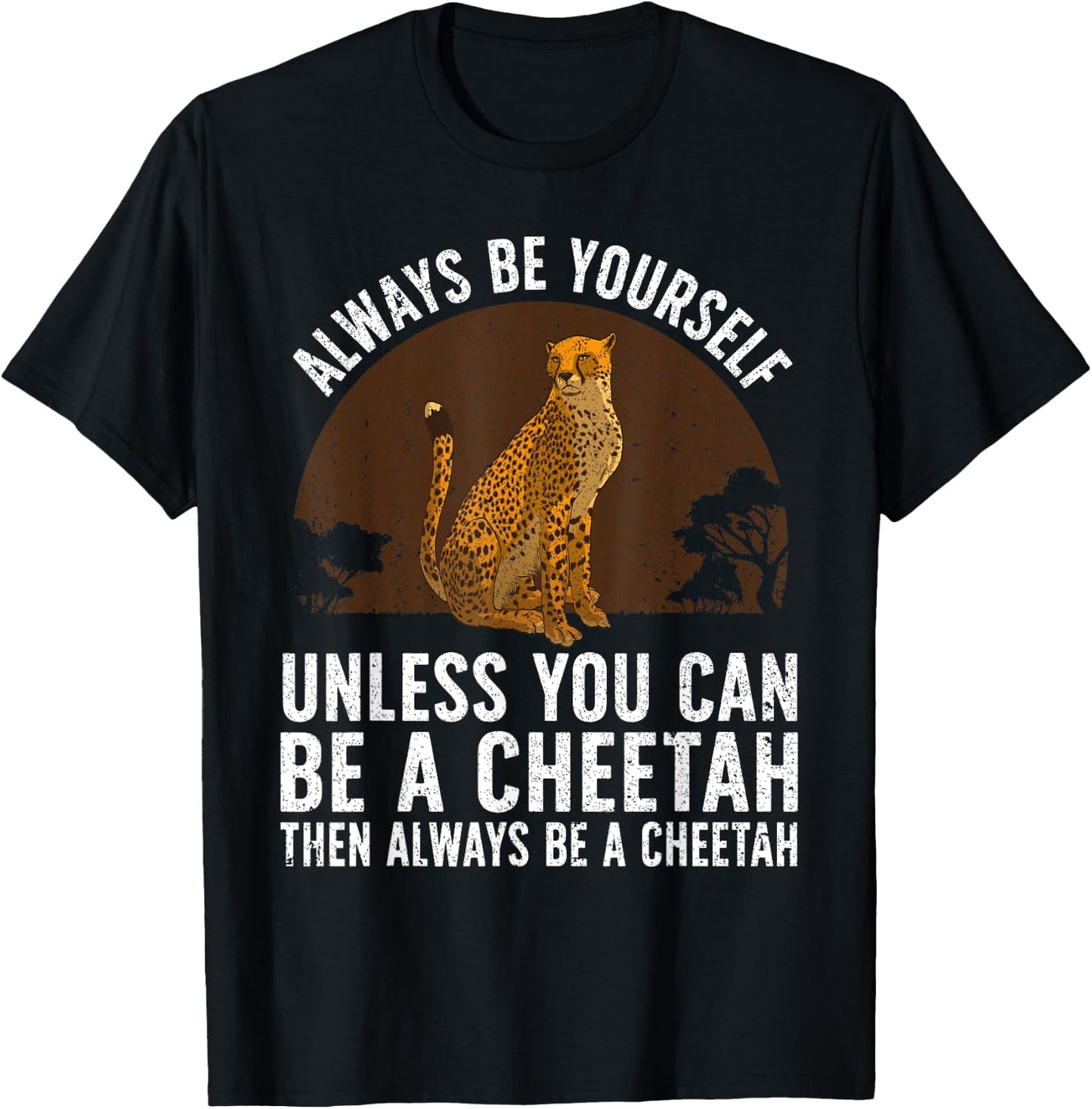 Funny Cheetah Design Women Boys Girls Cheetah Lover T-Shirt - T-Shirt | Black