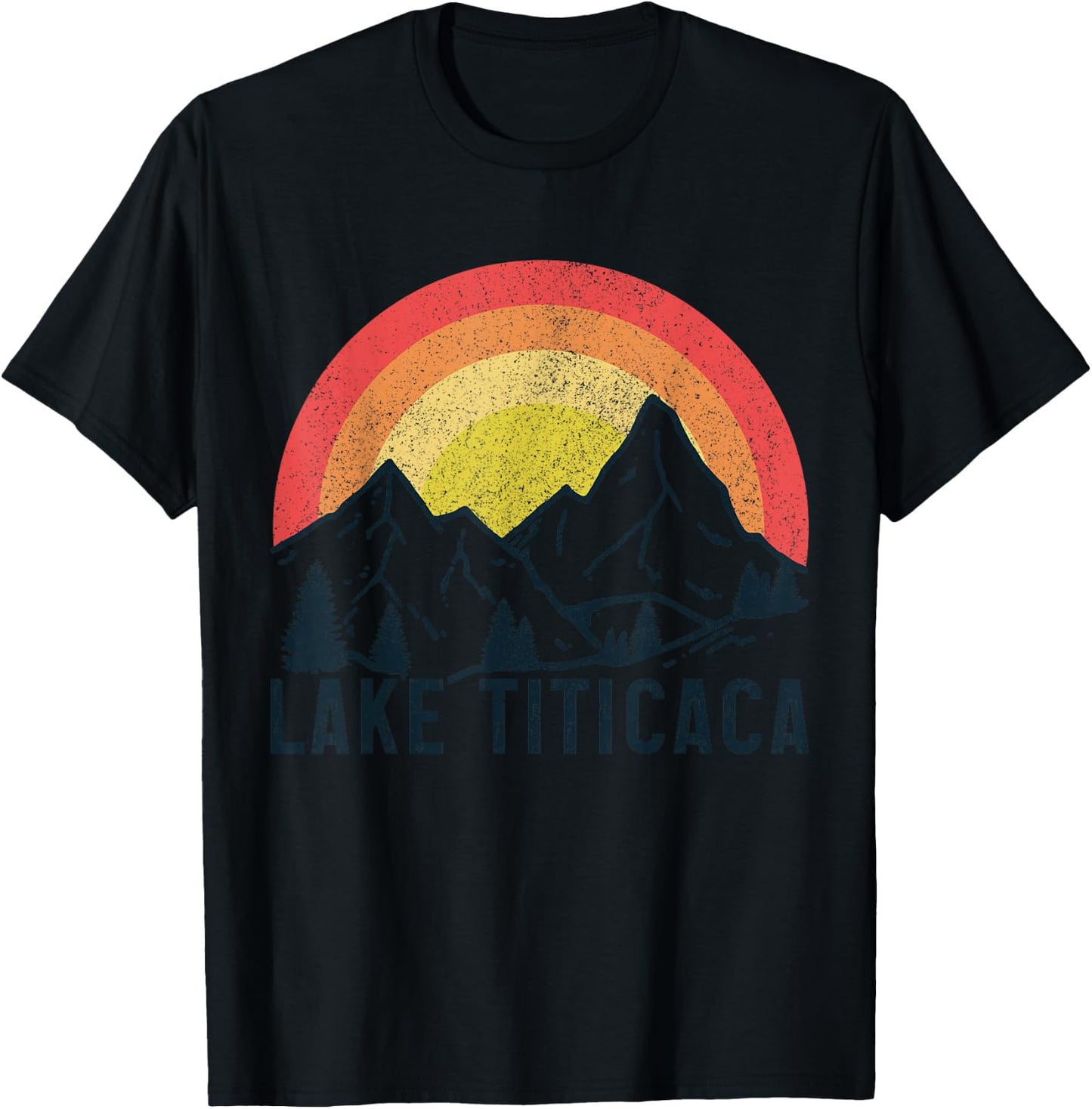 Titicaca Lake Bolivia Vintage Bolivian Souvenir T-Shirt - T-Shirt | Black