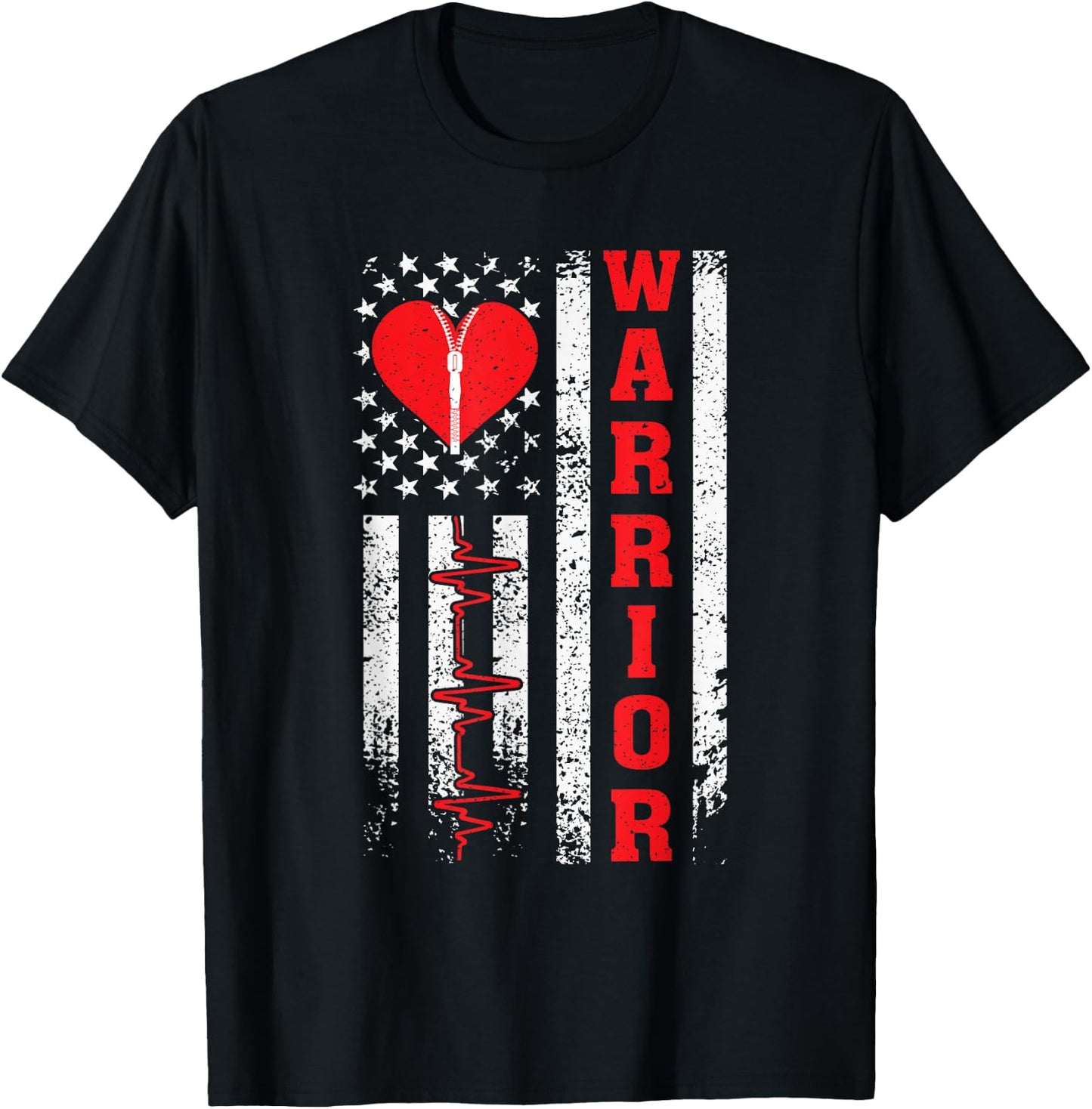 Open Heart Surgery Warrior Gift Heart Patients Survivor T-Shirt - T-Shirt | Black