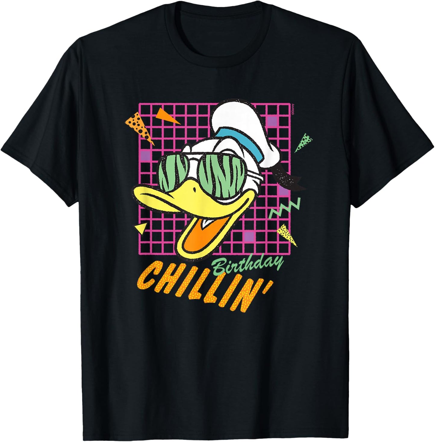 Disney Donald Duck Retro 1980s Birthday Chillin' T-Shirt - T-Shirt | Black