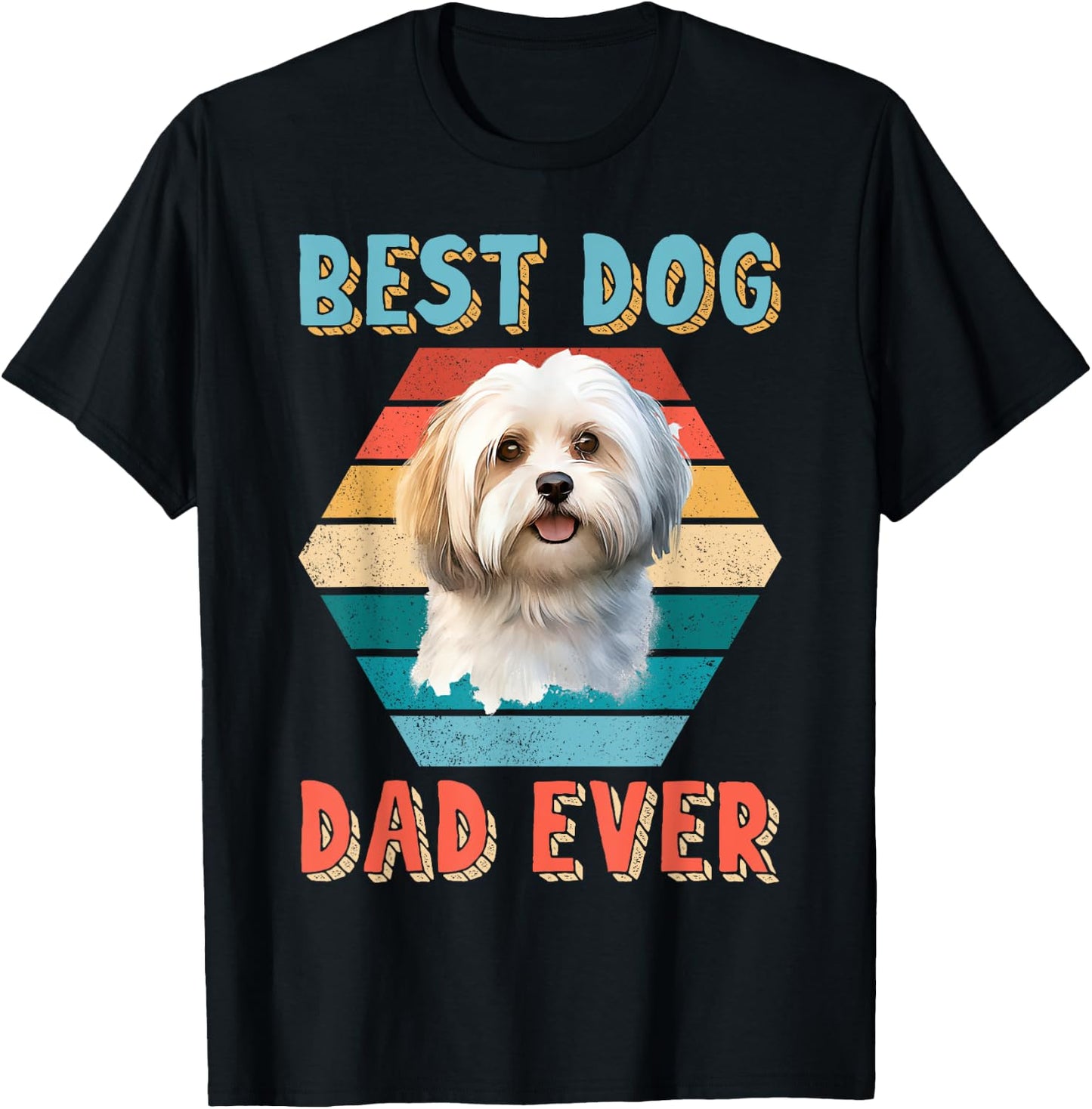 Best Dog Dad Ever Havanese Lover Fathers Day Gift Women Kids T-Shirt - T-Shirt | Black