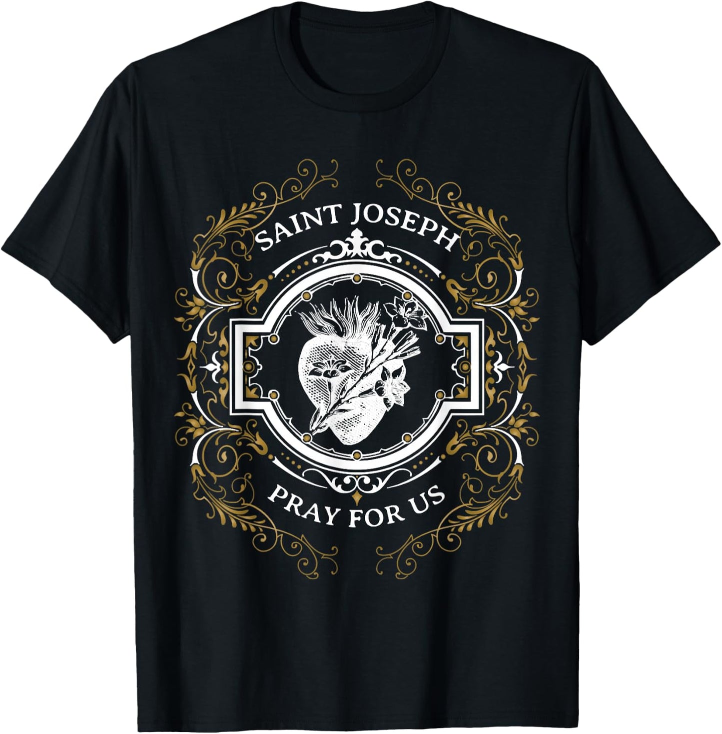 St Joseph Consecration Most Chaste Heart Catholic Saint T-Shirt - T-Shirt | Black