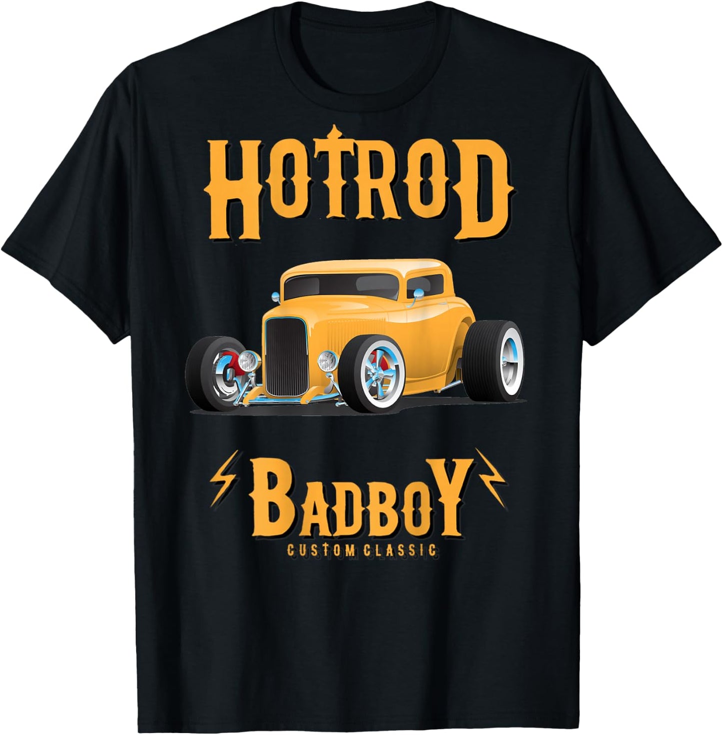 Muscle Car Mayhem Classic HotRod Mechanic (on back) T-Shirt - T-Shirt | Black