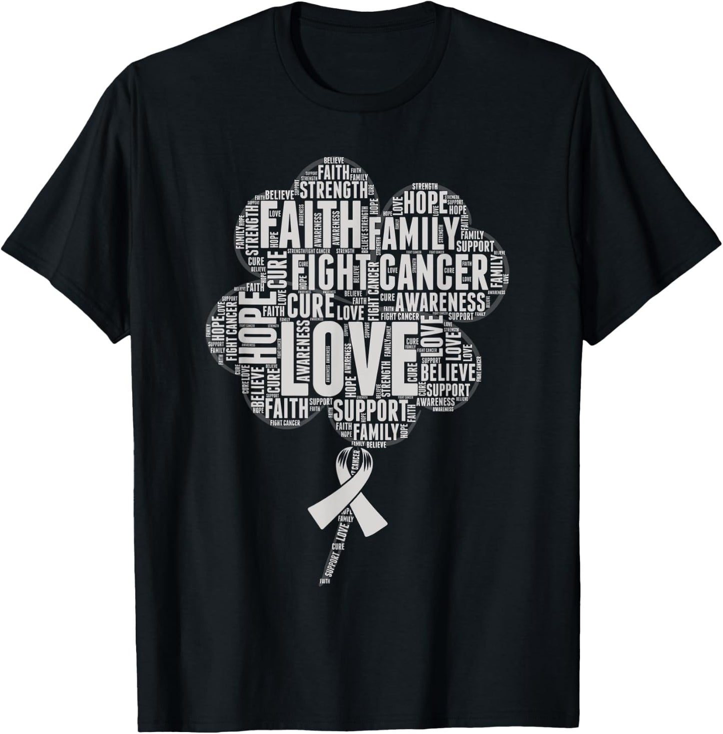 Lung Cancer Awareness Ribbon T-Shirt - T-Shirt | Black