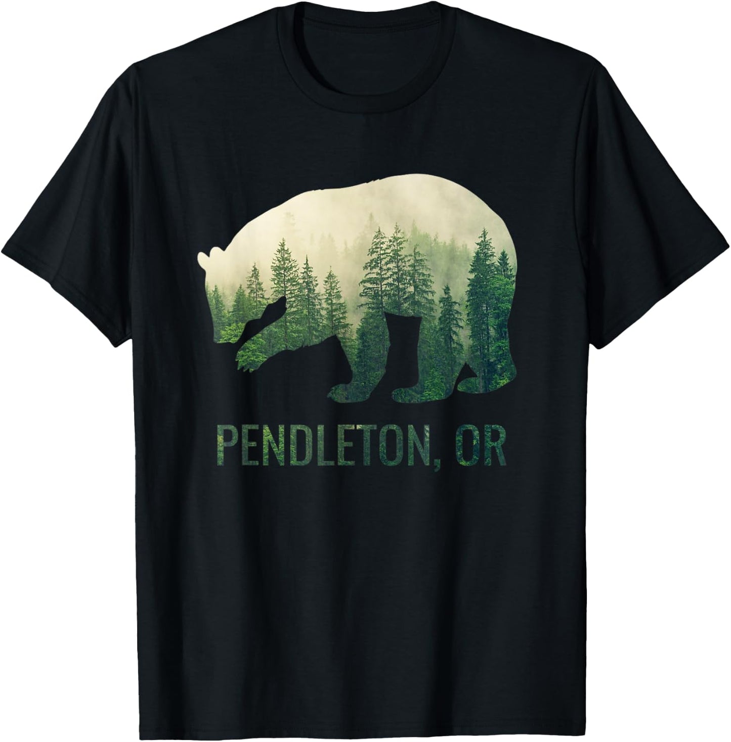 Pendleton Bear State Of Oregon Pacific NW Wildlife T-Shirt - T-Shirt | Black
