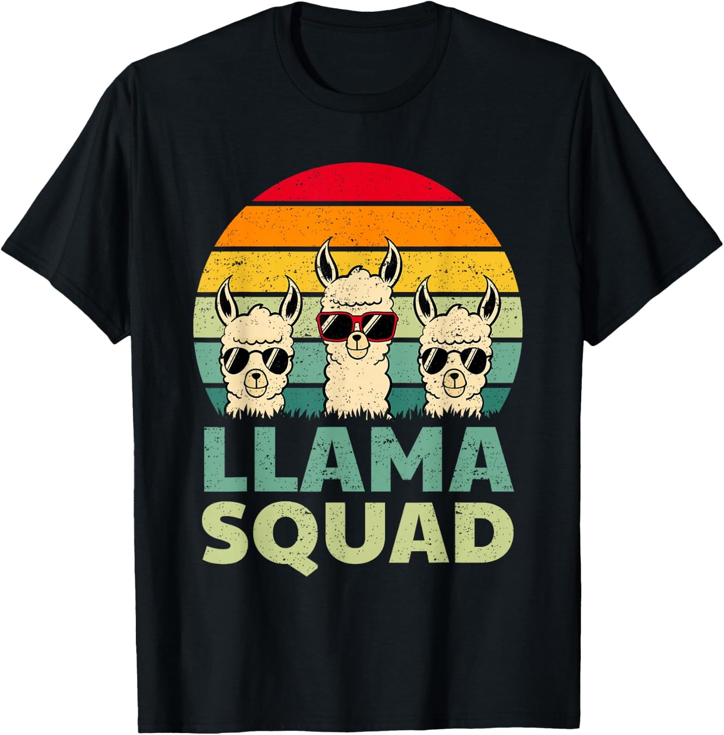 Funny Llama Design Women Llama Alpaca Farm Animal T-Shirt - T-Shirt | Black